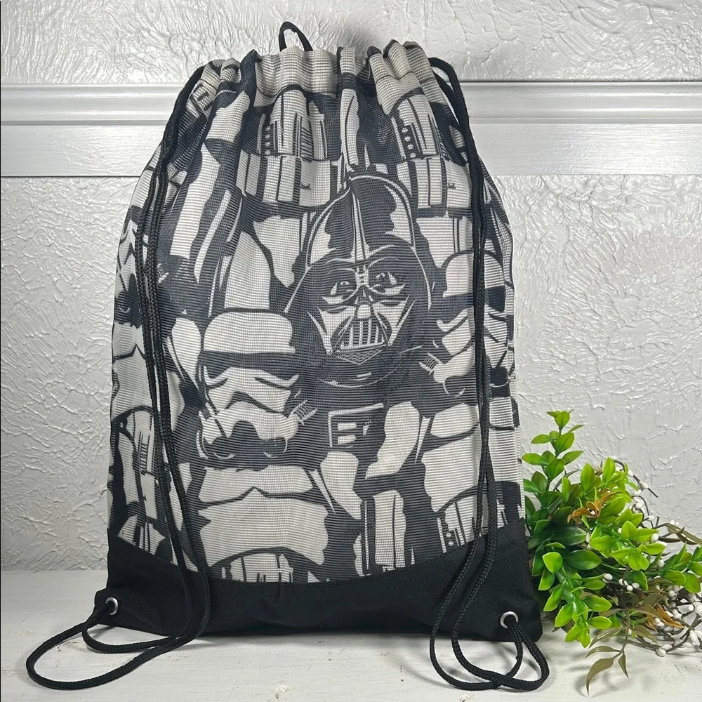 Star Wars Bag Stormtrooper Backpack Drawstring Book Bag Black & White